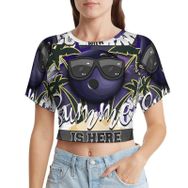 AILLOSA Racerback Tank Top Yuvarlak Yaka Kısa Kol TH-469 Kadın T-shirt