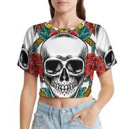 AILLOSA Racerback Tank Top Yuvarlak Yaka Kısa Kol TH-470 Kadın T-shirt