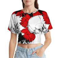 AILLOSA Racerback Tank Top Yuvarlak Yaka Kısa Kol TH-475 Kadın T-shirt