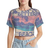 AILLOSA Racerback Tank Top Yuvarlak Yaka Kısa Kol TH-482 Kadın T-shirt