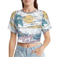 AILLOSA Racerback Tank Top Yuvarlak Yaka Kısa Kol TH-485 Kadın T-shirt