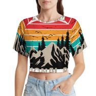 AILLOSA Racerback Tank Top Yuvarlak Yaka Kısa Kol TH-486 Kadın T-shirt