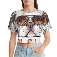 AILLOSA Racerback Tank Top Yuvarlak Yaka Kısa Kol TH-492 Kadın T-shirt