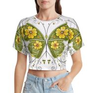 AILLOSA Racerback Tank Top Yuvarlak Yaka Kısa Kol TH-51 Kadın T-shirt
