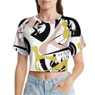 AILLOSA Racerback Tank Top Yuvarlak Yaka Kısa Kol YH-105 Kadın T-shirt