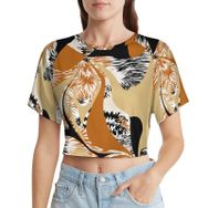 AILLOSA Racerback Tank Top Yuvarlak Yaka Kısa Kol YH-106 Kadın T-shirt