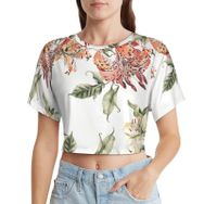 AILLOSA Racerback Tank Top Yuvarlak Yaka Kısa Kol YH-119 Kadın T-shirt
