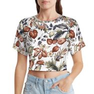 AILLOSA Racerback Tank Top Yuvarlak Yaka Kısa Kol YH-124 Kadın T-shirt