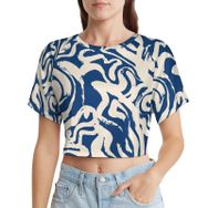 AILLOSA Racerback Tank Top Yuvarlak Yaka Kısa Kol YH-132 Kadın T-shirt