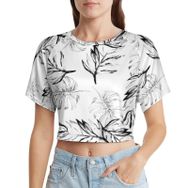 AILLOSA Racerback Tank Top Yuvarlak Yaka Kısa Kol YH-137 Kadın T-shirt