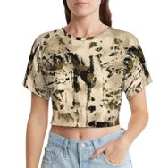 AILLOSA Racerback Tank Top Yuvarlak Yaka Kısa Kol YH-139 Kadın T-shirt