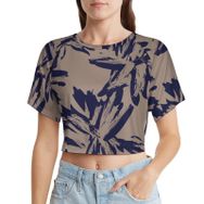 AILLOSA Racerback Tank Top Yuvarlak Yaka Kısa Kol YH-141 Kadın T-shirt
