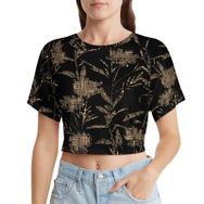AILLOSA Racerback Tank Top Yuvarlak Yaka Kısa Kol YH-142 Kadın T-shirt