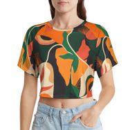 AILLOSA Racerback Tank Top Yuvarlak Yaka Kısa Kol YH-146 Kadın T-shirt
