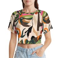 AILLOSA Racerback Tank Top Yuvarlak Yaka Kısa Kol YH-148 Kadın T-shirt