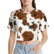 AILLOSA Racerback Tank Top Yuvarlak Yaka Kısa Kol YH-149 Kadın T-shirt