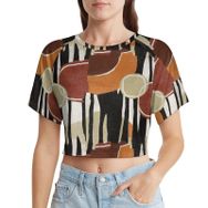 AILLOSA Racerback Tank Top Yuvarlak Yaka Kısa Kol YH-151 Kadın T-shirt