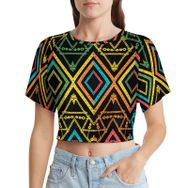AILLOSA Racerback Tank Top Yuvarlak Yaka Kısa Kol YH-158 Kadın T-shirt