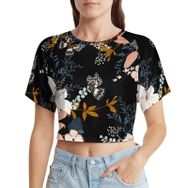 AILLOSA Racerback Tank Top Yuvarlak Yaka Kısa Kol YH-17 Kadın T-shirt