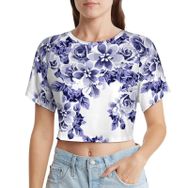 AILLOSA Racerback Tank Top Yuvarlak Yaka Kısa Kol YH-178 Kadın T-shirt