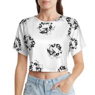 AILLOSA Racerback Tank Top Yuvarlak Yaka Kısa Kol YH-181 Kadın T-shirt