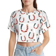 AILLOSA Racerback Tank Top Yuvarlak Yaka Kısa Kol YH-193 Kadın T-shirt