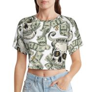 AILLOSA Racerback Tank Top Yuvarlak Yaka Kısa Kol YH-196 Kadın T-shirt