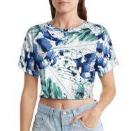 AILLOSA Racerback Tank Top Yuvarlak Yaka Kısa Kol YH-198 Kadın T-shirt
