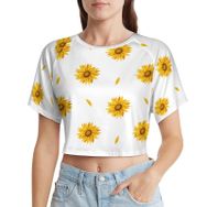 AILLOSA Racerback Tank Top Yuvarlak Yaka Kısa Kol YH-209 Kadın T-shirt