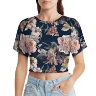 AILLOSA Racerback Tank Top Yuvarlak Yaka Kısa Kol YH-22 Kadın T-shirt