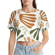 AILLOSA Racerback Tank Top Yuvarlak Yaka Kısa Kol YH-226 Kadın T-shirt