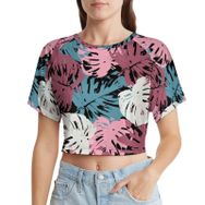 AILLOSA Racerback Tank Top Yuvarlak Yaka Kısa Kol YH-227 Kadın T-shirt