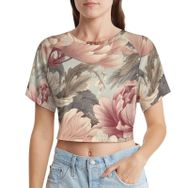 AILLOSA Racerback Tank Top Yuvarlak Yaka Kısa Kol YH-23 Kadın T-shirt
