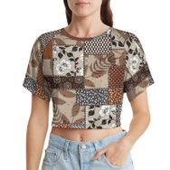 AILLOSA Racerback Tank Top Yuvarlak Yaka Kısa Kol YH-243 Kadın T-shirt