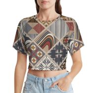 AILLOSA Racerback Tank Top Yuvarlak Yaka Kısa Kol YH-246 Kadın T-shirt