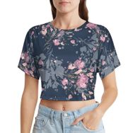 AILLOSA Racerback Tank Top Yuvarlak Yaka Kısa Kol YH-262 Kadın T-shirt