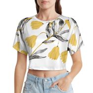 AILLOSA Racerback Tank Top Yuvarlak Yaka Kısa Kol YH-266 Kadın T-shirt