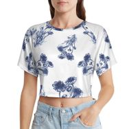 AILLOSA Racerback Tank Top Yuvarlak Yaka Kısa Kol YH-268 Kadın T-shirt