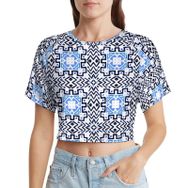 AILLOSA Racerback Tank Top Yuvarlak Yaka Kısa Kol YH-274 Kadın T-shirt