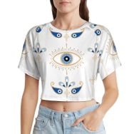 AILLOSA Racerback Tank Top Yuvarlak Yaka Kısa Kol YH-276 Kadın T-shirt