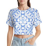 AILLOSA Racerback Tank Top Yuvarlak Yaka Kısa Kol YH-281 Kadın T-shirt