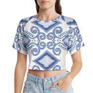 AILLOSA Racerback Tank Top Yuvarlak Yaka Kısa Kol YH-286 Kadın T-shirt