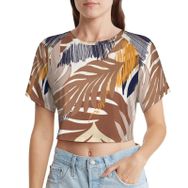 AILLOSA Racerback Tank Top Yuvarlak Yaka Kısa Kol YH-287 Kadın T-shirt