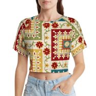 AILLOSA Racerback Tank Top Yuvarlak Yaka Kısa Kol YH-297 Kadın T-shirt