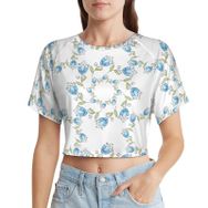 AILLOSA Racerback Tank Top Yuvarlak Yaka Kısa Kol YH-311 Kadın T-shirt