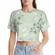AILLOSA Racerback Tank Top Yuvarlak Yaka Kısa Kol YH-314 Kadın T-shirt