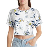 AILLOSA Racerback Tank Top Yuvarlak Yaka Kısa Kol YH-315 Kadın T-shirt