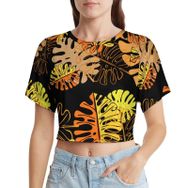 AILLOSA Racerback Tank Top Yuvarlak Yaka Kısa Kol YH-323 Kadın T-shirt