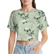 AILLOSA Racerback Tank Top Yuvarlak Yaka Kısa Kol YH-324 Kadın T-shirt