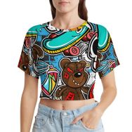 AILLOSA Racerback Tank Top Yuvarlak Yaka Kısa Kol YH-339 Kadın T-shirt